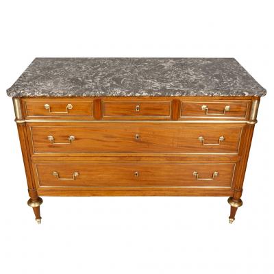 Directoire Mahogany and Brass Mounted Commode