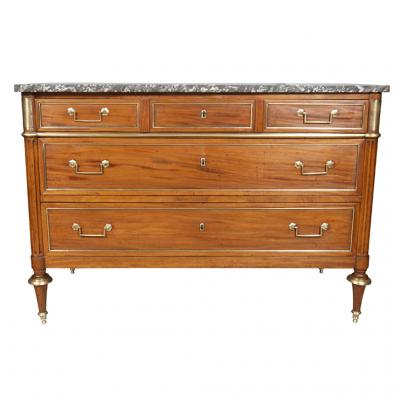 Directoire Mahogany and Brass Mounted Commode
