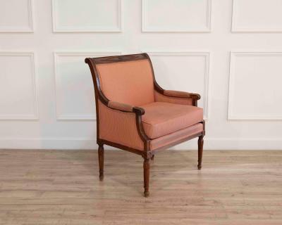 Directoire Period Marquise Armchair in Solid Mahogany Late 18th Century