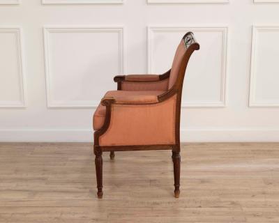 Directoire Period Marquise Armchair in Solid Mahogany Late 18th Century