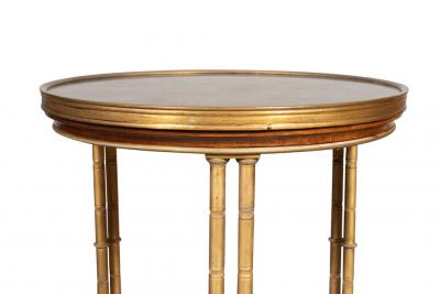 Directoire Style Bronze and Burl Walnut Gu ridon
