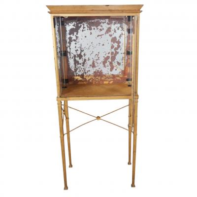 Directoire Style Gilt Metal Eglomise Mirrored Glass Vintrine