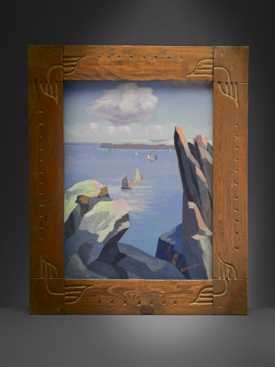 Dirk Smorenberg Dirk Smorenberg Coastal Landscape with Sailboats c 1917