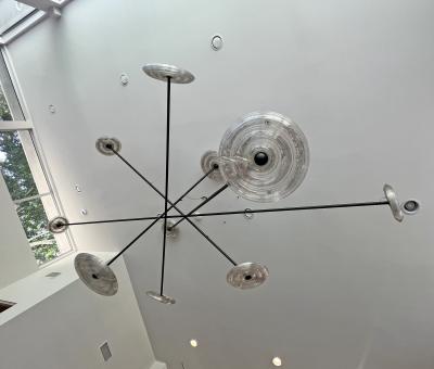 Dirk van der Kooij Monumental 10 Light Fresnel Sunflower Chandelier by Dirk van der Kooij