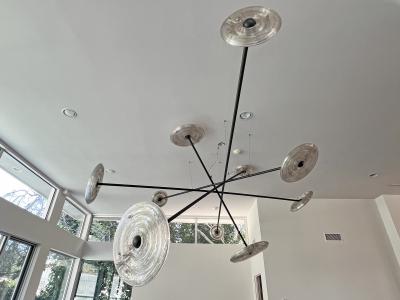 Dirk van der Kooij Monumental 10 Light Fresnel Sunflower Chandelier by Dirk van der Kooij