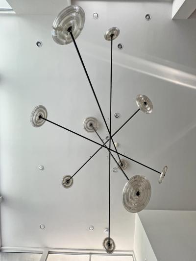 Dirk van der Kooij Monumental 10 Light Fresnel Sunflower Chandelier by Dirk van der Kooij