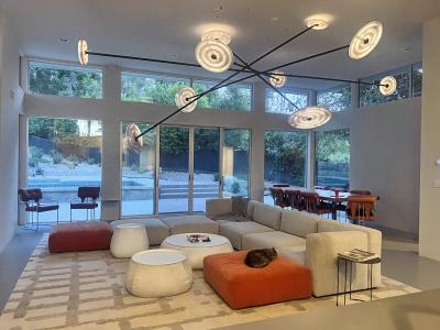 Dirk van der Kooij Monumental 10 Light Fresnel Sunflower Chandelier by Dirk van der Kooij