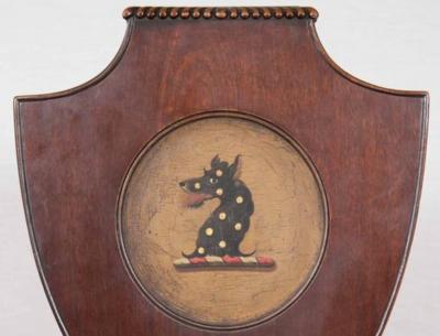 Distinctive Pair of English Regency Era Painted Mahogany Hall Chairs