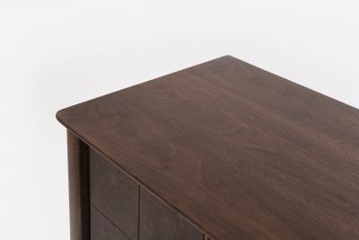 Distinctive Walnut Burl Wood Front Credenza 1950s
