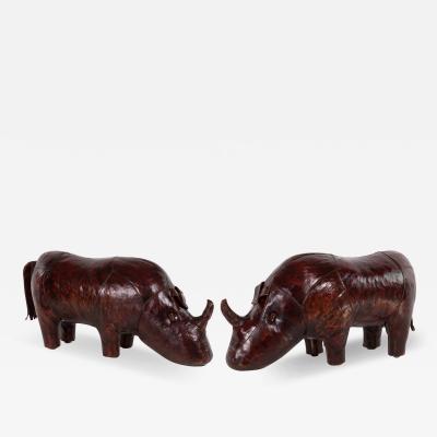 Dmitry Omersa Vintage Pair of Omersa Rhinoceros Foot Stools English Circa 1970 