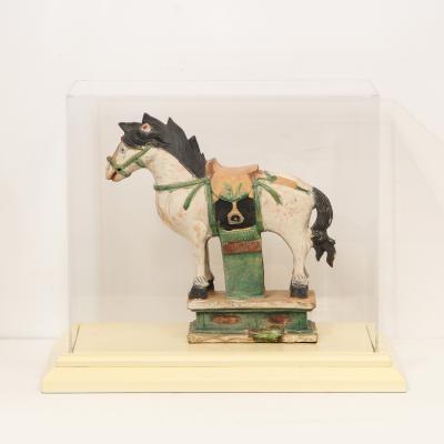 Documented Ming Era Sacai Glazed Pottery Figure of a Horse China with C O A 