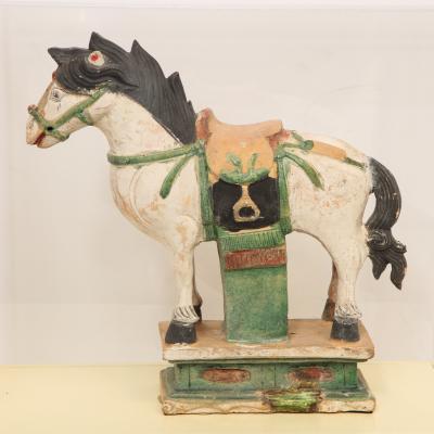 Documented Ming Era Sacai Glazed Pottery Figure of a Horse China with C O A 