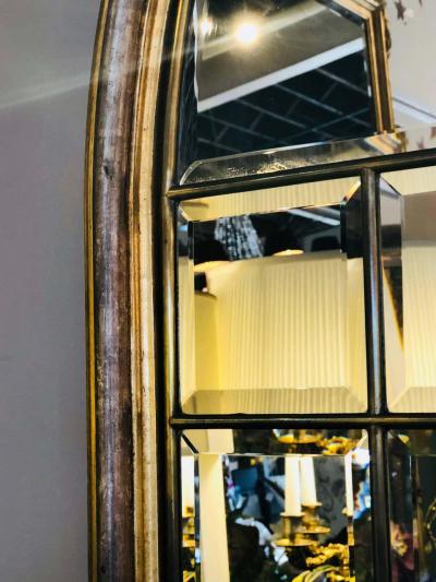 Domed Beveled Glass Detailed Beveled Wall or Console Mirror by La Barge