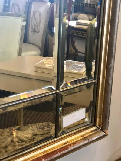 Domed Beveled Glass Detailed Beveled Wall or Console Mirror by La Barge