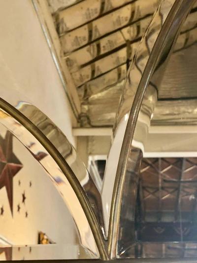 Domed Beveled Glass Detailed Beveled Wall or Console Mirror by La Barge