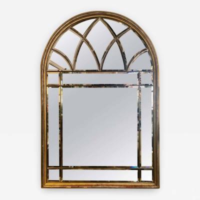 Domed Beveled Glass Detailed Beveled Wall or Console Mirror by La Barge