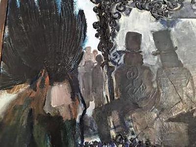 Domingo Barreres Signed Atmospheric Domingo Barreres Funeral Painting