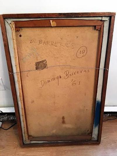 Domingo Barreres Signed Atmospheric Domingo Barreres Funeral Painting