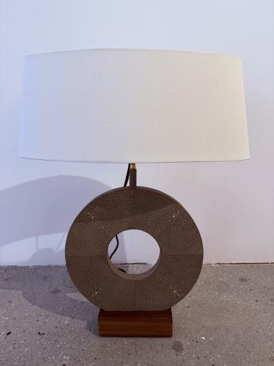 Dominic Chambon Pair of French 1980 Dominic Chambon Shagreen Table Lamps