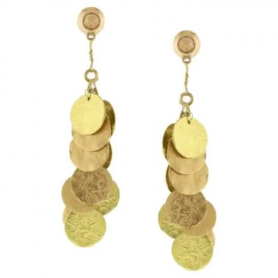 Dominique Cohen Dominique Cohen Rose and Yellow Gold Griffin Coin Earrings