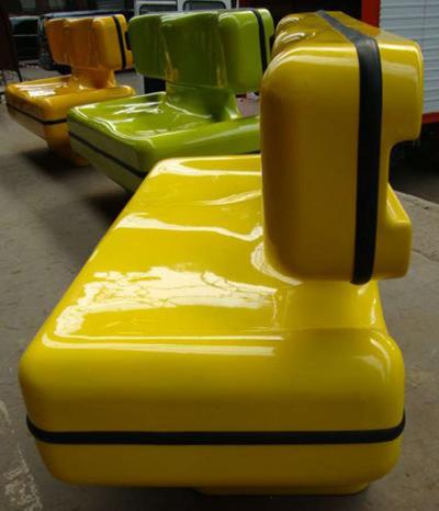 Dominique Prevot 1970s continuous seats for two by Dominique Prevot France Design edition 