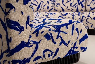 Don Chadwick Seven Piece Modular Sofa by Don Chadwick for Herman Miller in Dedar Fabric USA