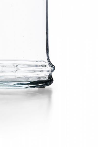 Don Shepard for Blenko American Mid Century Clear Glass Bamboo Design Vase