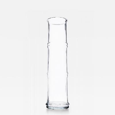 Don Shepard for Blenko American Mid Century Clear Glass Bamboo Design Vase