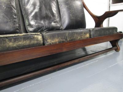 Don Shoemaker Don Shoemaker Leather Rosewood Sofa