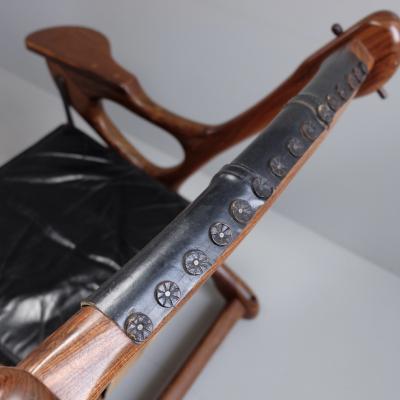 Don Shoemaker Pair of 1960s rosewood and leather Don Shoemaker swinger chairs Mexico