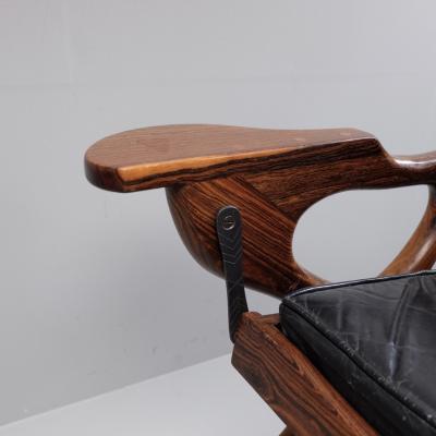 Don Shoemaker Pair of 1960s rosewood and leather Don Shoemaker swinger chairs Mexico