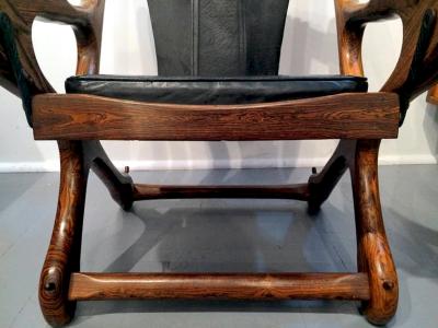 Don Shoemaker Rosewood and Leather Lounge Chair and Ottoman Don Shoemaker