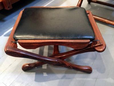 Don Shoemaker Rosewood and Leather Lounge Chair and Ottoman Don Shoemaker