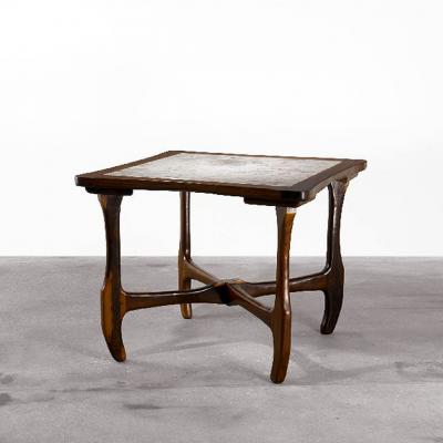 Don Shoemaker Rosewood and Marble Table