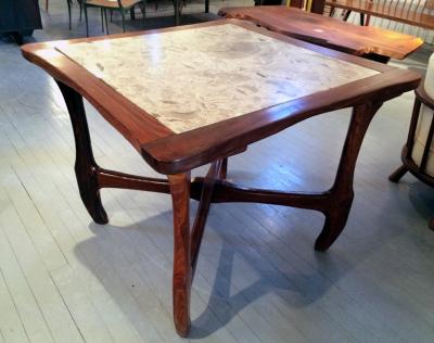 Don Shoemaker Rosewood and Marble Table