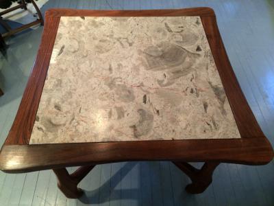 Don Shoemaker Rosewood and Marble Table