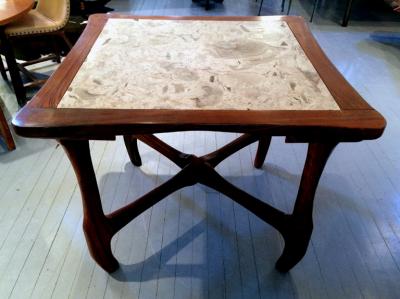 Don Shoemaker Rosewood and Marble Table