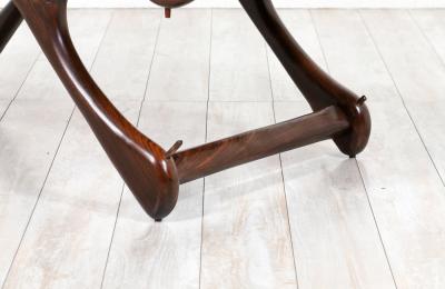 Don Shoemaker Sculpted Rosewood Leather Coffee Table for Se al Furniture