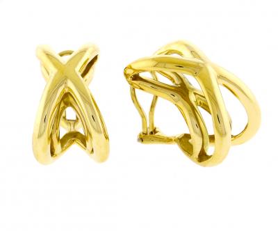Donald Claflin Donald Claflin for Tiffany Co 18K Yellow Gold Crisscross Earrings