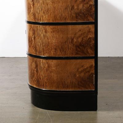 Donald Deskey Art Deco Bookmatched Burled Elm Black Lacquer Sideboard by Donald Deskey