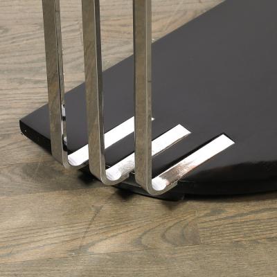 Donald Deskey Art Deco Demilune Chrome and Black Lacquer Console Table by Donald Deskey
