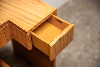 Donald Deskey Art Deco Vanity with Stool Mirror in Highly Figured Avodire