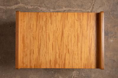 Donald Deskey Art Deco Vanity with Stool Mirror in Highly Figured Avodire