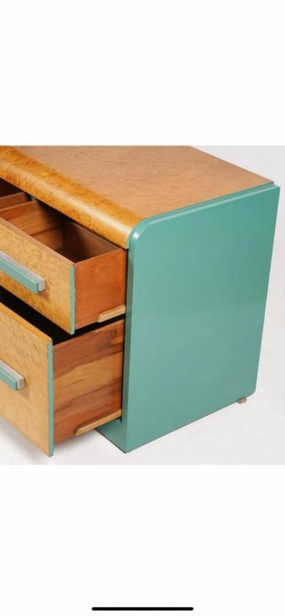 Donald Deskey DONALD DESKEY ART DECO VANITY AND STOOL