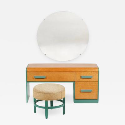 Donald Deskey DONALD DESKEY ART DECO VANITY AND STOOL