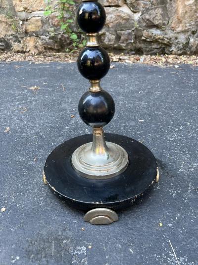 Donald Deskey DRAMATIC ART DECO PAIR OF TRIPLE TIER TORCHIERES