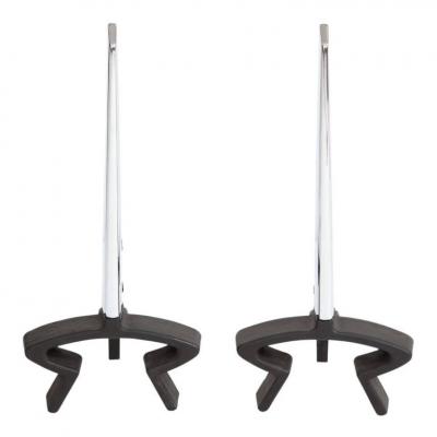 Donald Deskey Donald Deskey Andirons for Bennett Nickel Chrome and Wrought Iron Signed