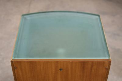 Donald Deskey Donald Deskey Art Deco Illuminated Nightstand in Highly Figured Avodire 1940s