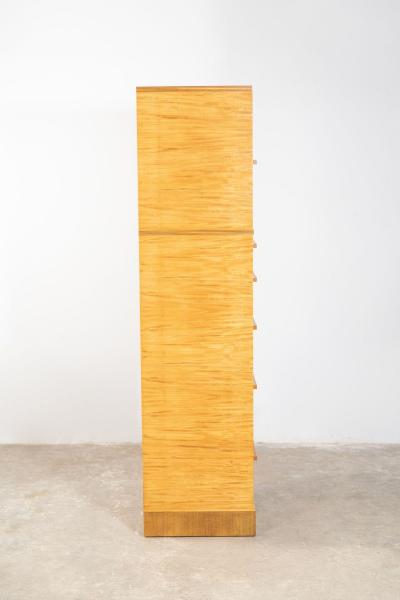 Donald Deskey Donald Deskey Art Deco Skyscraper Dressers in Highly Figured Avodire 1940s Pair