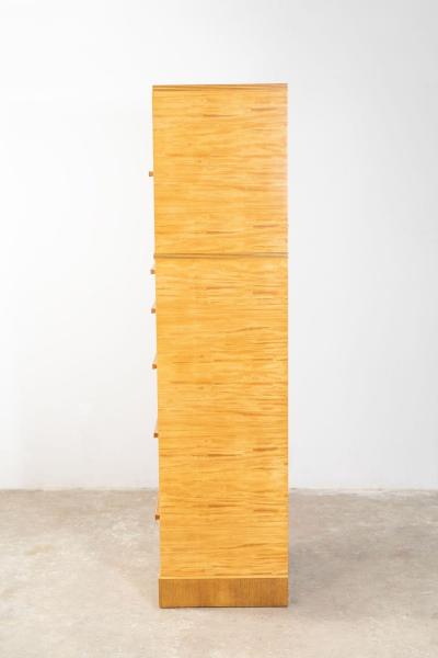 Donald Deskey Donald Deskey Art Deco Skyscraper Dressers in Highly Figured Avodire 1940s Pair